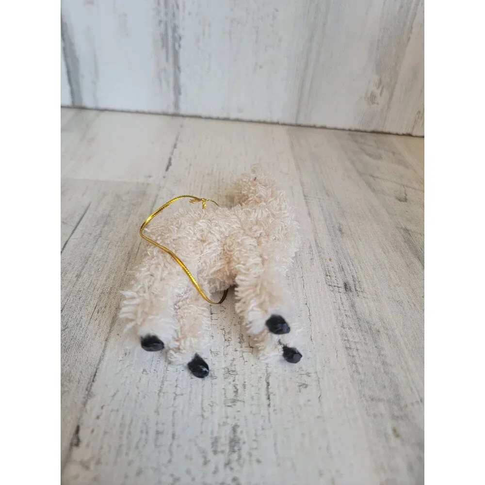 Plush Llama‎ ornament Faux fur white zoo xmas